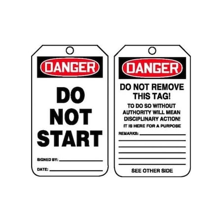 Accuform Danger, RP-Plastic, 3-1/4 in Width, 0.075 in Height, , 5 PK MDT114PTM